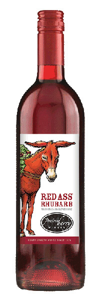 Red Ass Rhubarb wine bottle